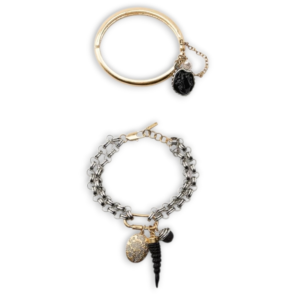 ZARA Two Pack of Medallion Charm Bracelet - Picture 2 of 11